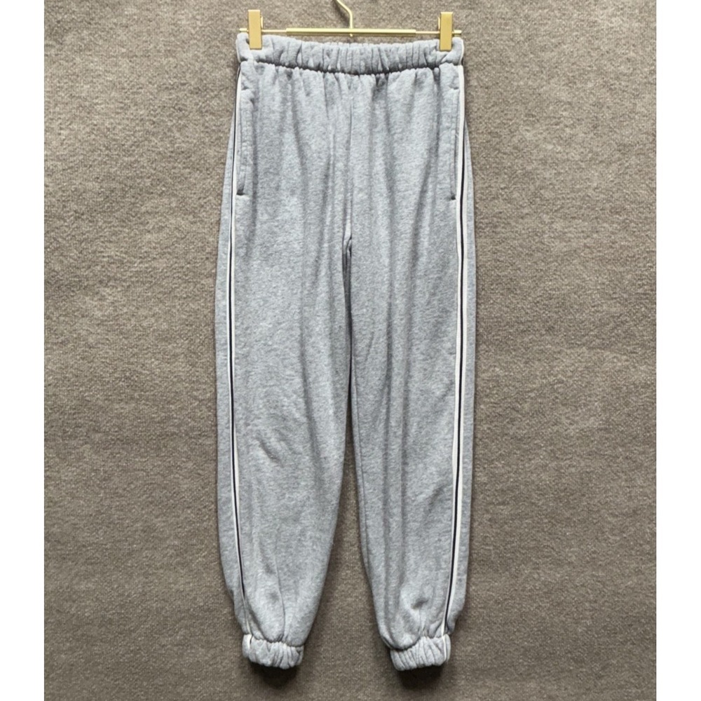 Brandy Melville High Rise Jogger Pant Women Small Gray‎ 28" Fleece Cotton EUC